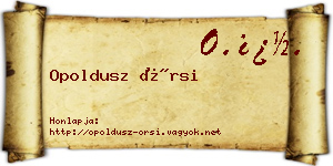 Opoldusz Örsi névjegykártya